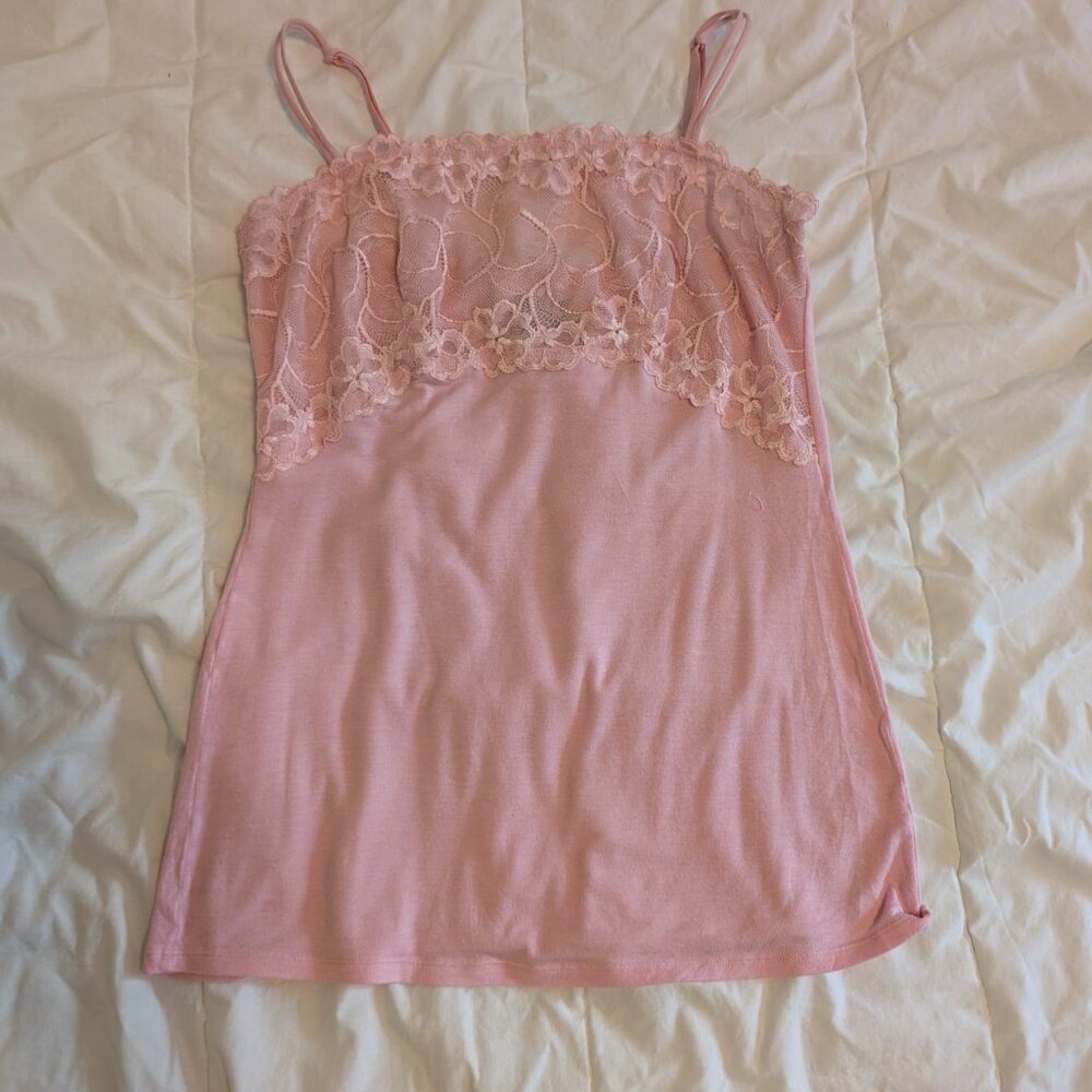 Jezebel Pink Lace Cami — Women’s Size M